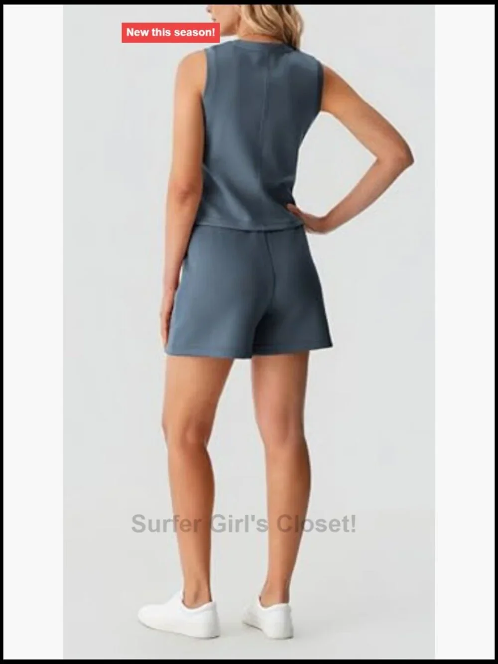 Two Piece Lounge Short Set - Sleeveless Crop Top & Shorts